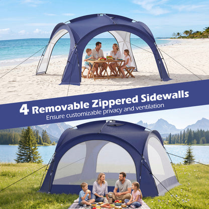 Beach Tent for 12-15 People Easy Setup Dome Canopy Tent with 4 Removable Zippered Sidewalls