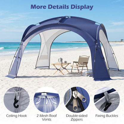 Beach Tent for 12-15 People Easy Setup Dome Canopy Tent with 4 Removable Zippered Sidewalls