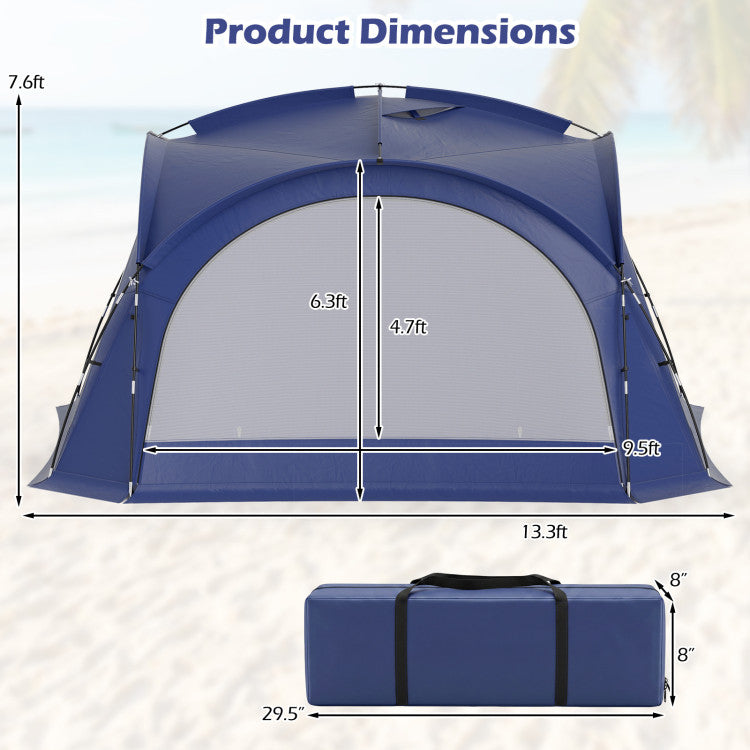 Beach Tent for 12-15 People Easy Setup Dome Canopy Tent with 4 Removable Zippered Sidewalls