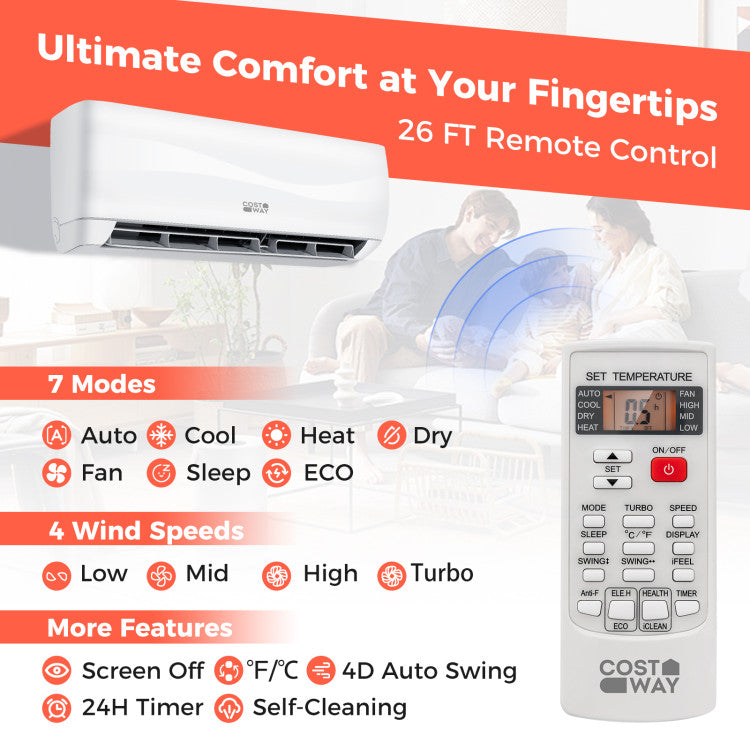 Blast Series 24000 BTU 18.5 SEER2 208-230V Ductless Mini Split Air Conditioner and Heater