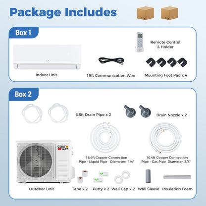 Blast Pro Series 12000 BTU 20 SEER2 208-230V Wifi Enabled Mini Split Air Conditioner and Heater