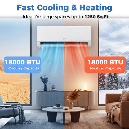 Blast Pro Series 18000 BTU 20 SEER2 208-230V Wifi Enabled Mini Split Air Conditioner and Heater