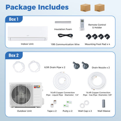 Blast Pro Series 24000 BTU 20 SEER2 208-230V Wifi Enabled Mini Split Air Conditioner and Heater
