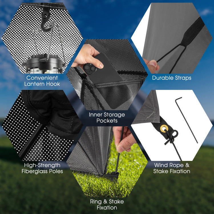 Pop-up Camping Tent for 2-3 People with Carry Bag and Rainfly for Backpacking Hiking Trip
