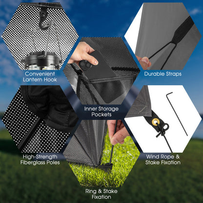 Pop-up Camping Tent for 2-3 People with Carry Bag and Rainfly for Backpacking Hiking Trip