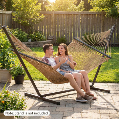 Caribbean Hammock with Spreader Bar for Patio Poolside