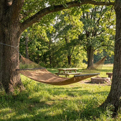 Caribbean Hammock with Spreader Bar for Patio Poolside