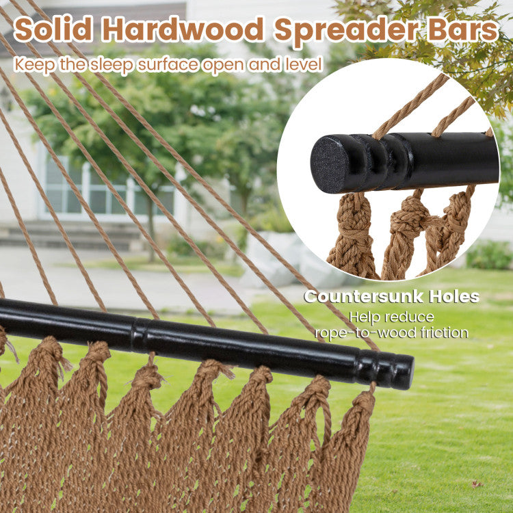 Caribbean Hammock with Spreader Bar for Patio Poolside