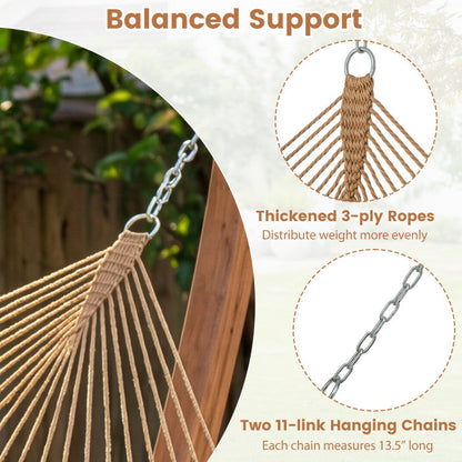 Caribbean Hammock with Spreader Bar for Patio Poolside