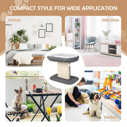 Modern Cat Tree Tower with Large Plush Perch and Sisal Scratching Plate