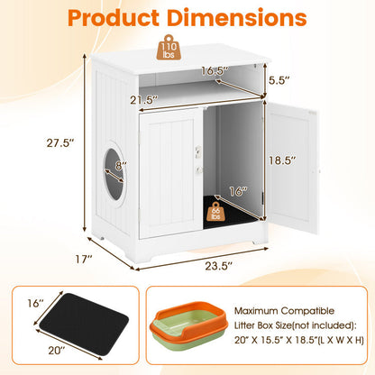 Cat Litter Box Enclosure Wooden Hidden Pet Washroom Furniture