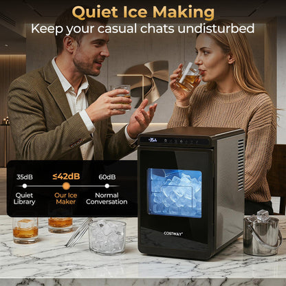 Clear Ice Cube Maker Countertop 1.6 Inches Large Square Ice Cubes