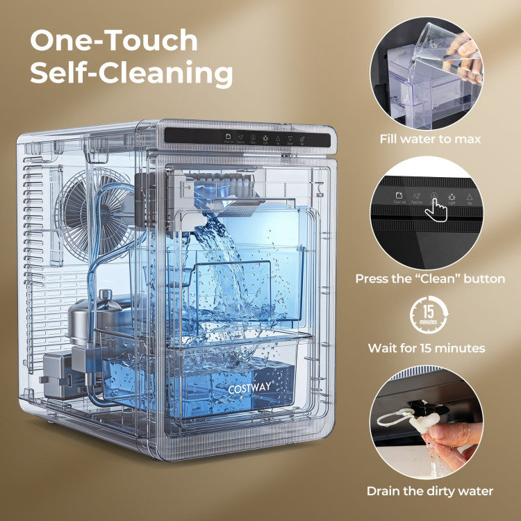 Clear Ice Cube Maker Countertop 1.6 Inches Large Square Ice Cubes