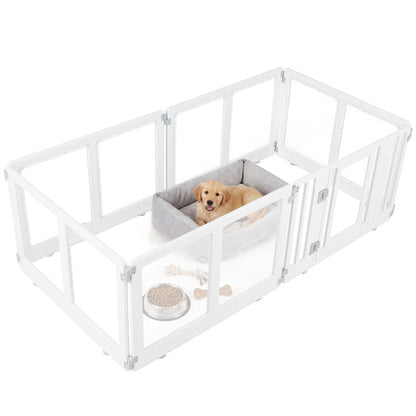 Clear Plastic Dog Playpen with Secure Locking Door