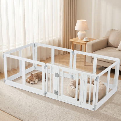Clear Plastic Dog Playpen with Secure Locking Door