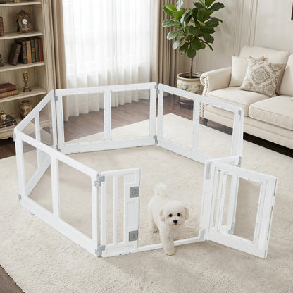 Clear Plastic Dog Playpen with Secure Locking Door