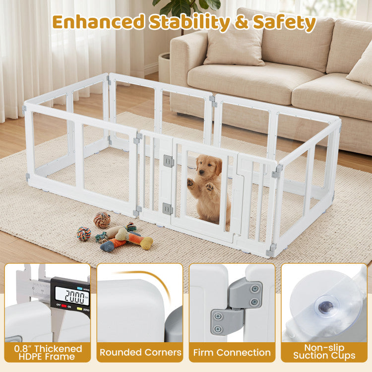 Clear Plastic Dog Playpen with Secure Locking Door