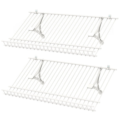 Closet Shelves Wall Mounted Set of 2 Metal Wire Shoe Racks