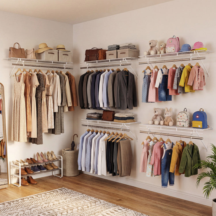 Closet Shelves Wall Mounted with Ventilated Metal Wire Shelving Kit