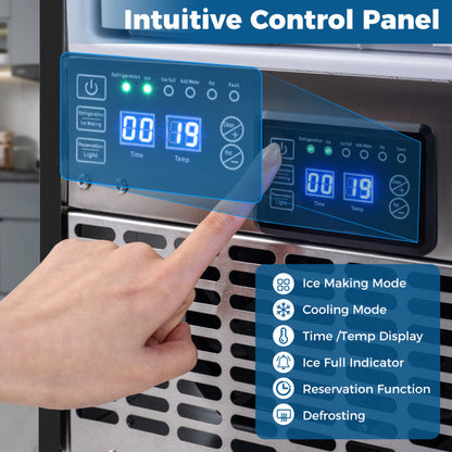 Commercial Under Counter Ice Maker 90 lbs/Day with Built-in Freestanding Ice Making Machine