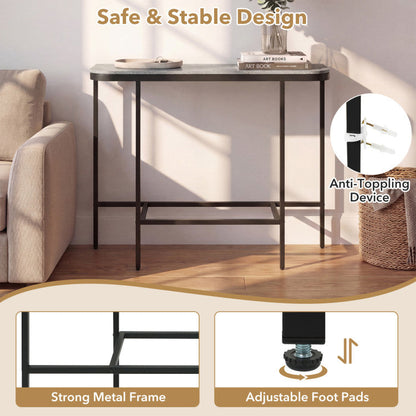 Console Table 44-Inch Entryway Table with Faux Marble Tabletop and Heavy-Duty Metal Frame