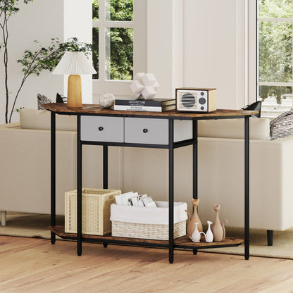 Console Table with 2 Drawers and Open Storage Shelf