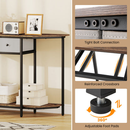 Console Table with 2 Drawers and Open Storage Shelf