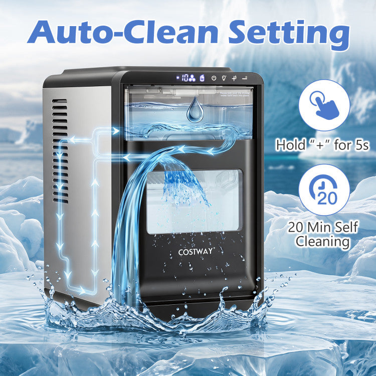 Crescent Ice Maker Countertop 26 Lbs/24H Ice Machine with 16 Crescent Cubes