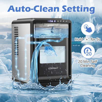 Crescent Ice Maker Countertop 26 Lbs/24H Ice Machine with 16 Crescent Cubes