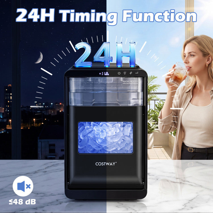 Crescent Ice Maker Countertop 26 Lbs/24H Ice Machine with 16 Crescent Cubes