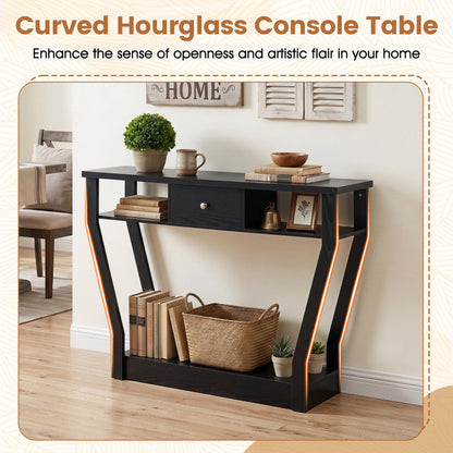 Console Hall Table with Storage Drawer and Shelf