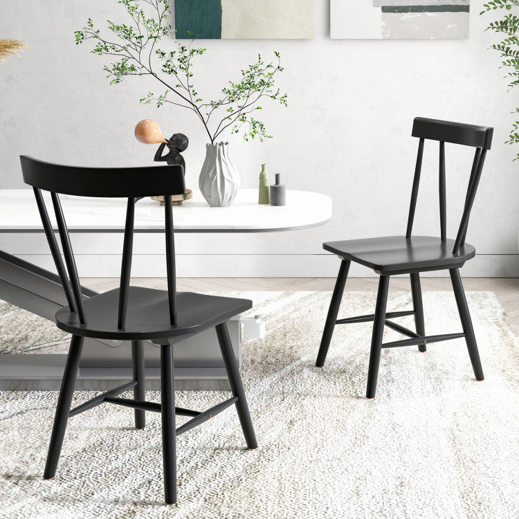 Armless Chairs with Solid Rubber Wood Frame