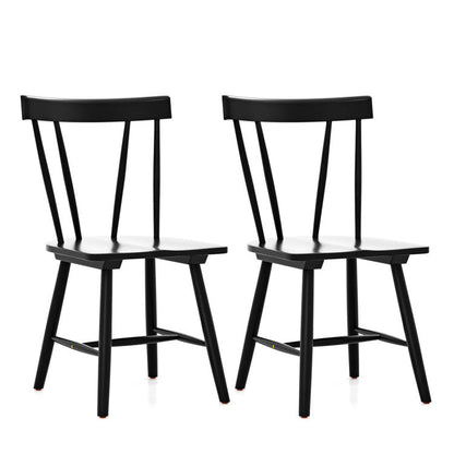 Armless Chairs with Solid Rubber Wood Frame