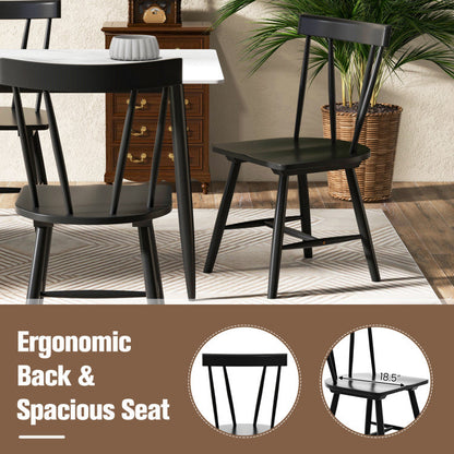 Armless Chairs with Solid Rubber Wood Frame