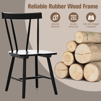 Armless Chairs with Solid Rubber Wood Frame