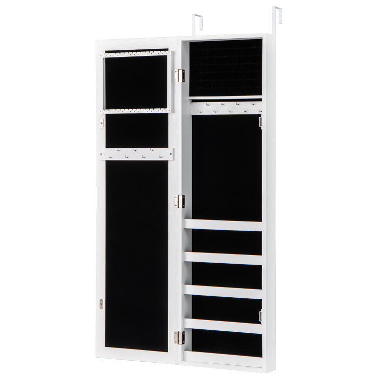 Door and Wall Mounted Armoire Jewelry Cabinet with Full-Length Mirror