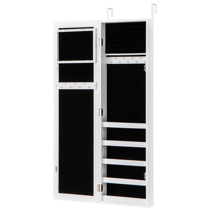 Door and Wall Mounted Armoire Jewelry Cabinet with Full-Length Mirror