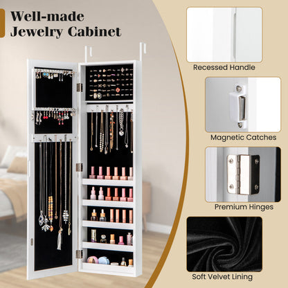 Door and Wall Mounted Armoire Jewelry Cabinet with Full-Length Mirror