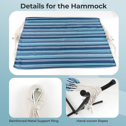 Portable Indoor Outdoor 2-Person Double Hammock Set with Stand and Carrying Cases