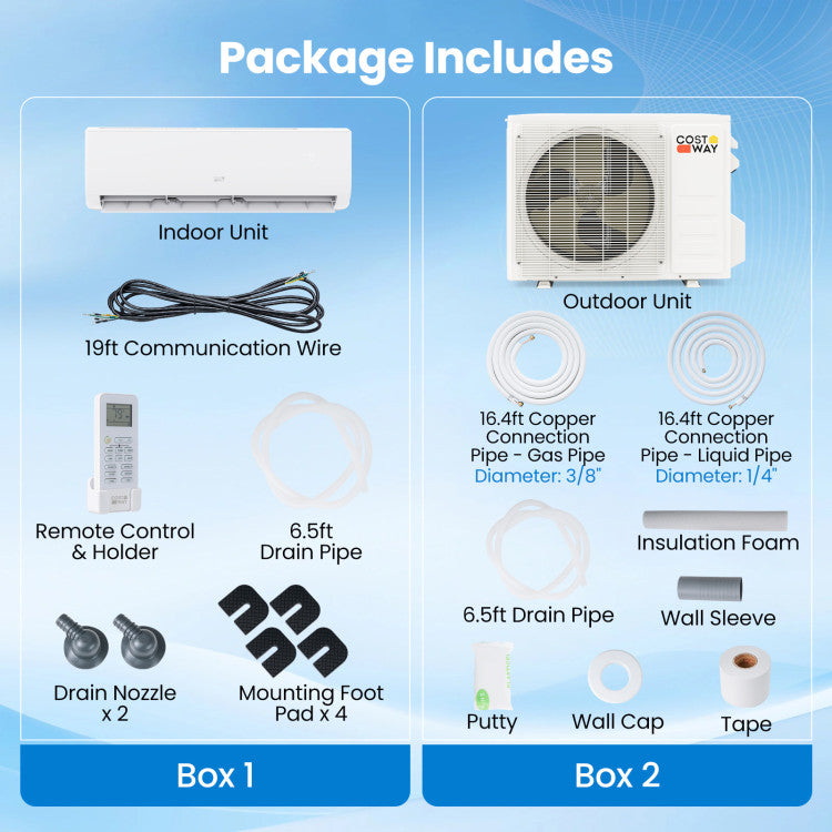 EcoGuard Series 12000 BTU 20 SEER2 115V Mini Split Air Conditioner and Heater