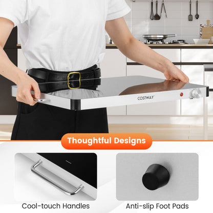 Electric Warming Food Warmer with Adjustable Temperature Control and Overheat Protection