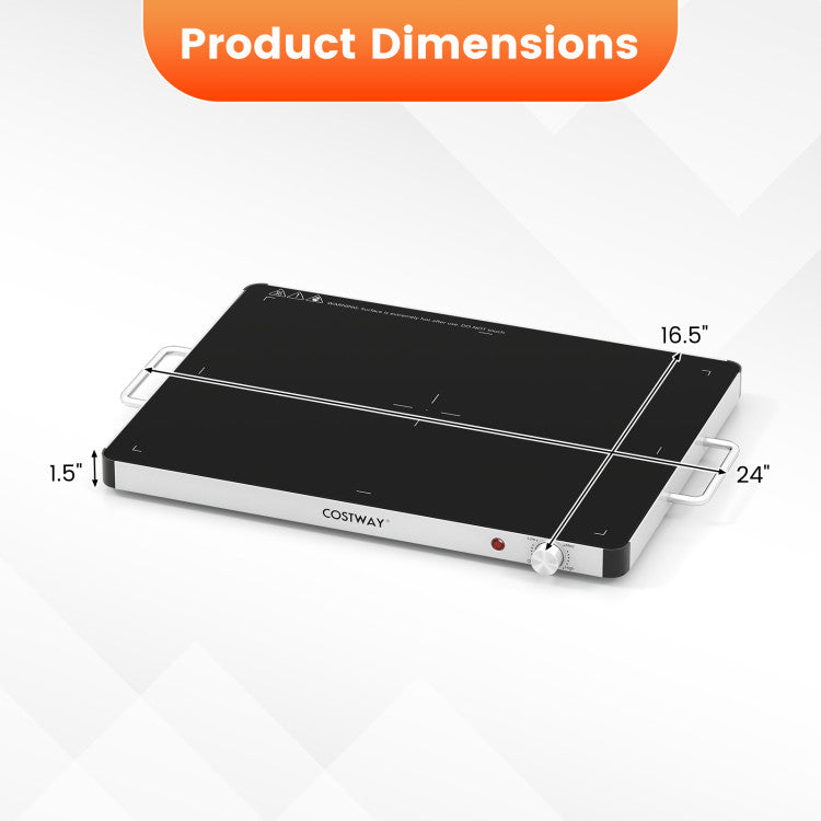 Electric Warming Food Warmer with Adjustable Temperature Control and Overheat Protection