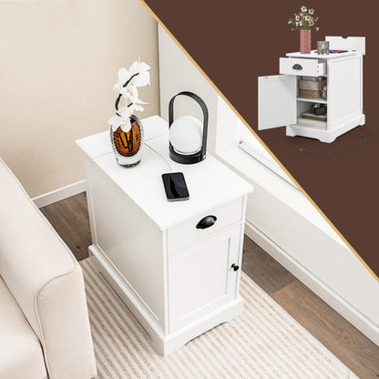 End Table with Charging Station and Flip Top