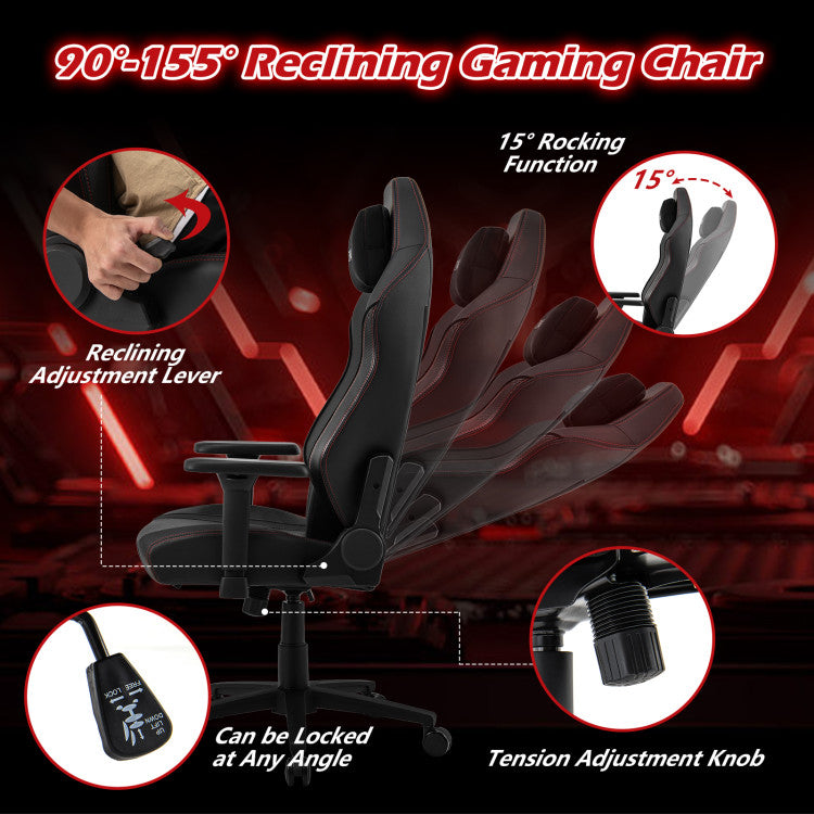 Ergonomic High Back Computer Chair with Magnetic Headrest and Lumbar Pillow