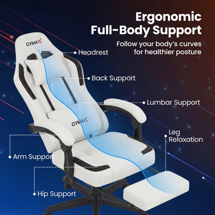 Ergonomic Video Game Chair with Headrest for Home Office