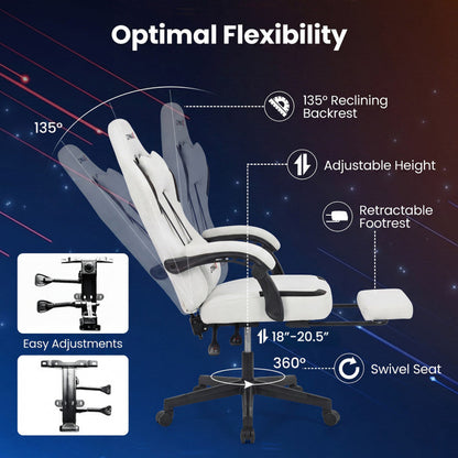 Ergonomic Video Game Chair with Headrest for Home Office