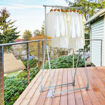 Extendable Foldable Heavy Duty Clothing Coat Rack Stand with Hanging Rod