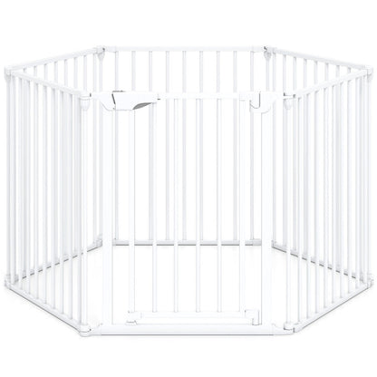 Extra Wide Baby Gate Fits 34.5-154" Openings 6-Panel Adjustable Pet Safety Fence