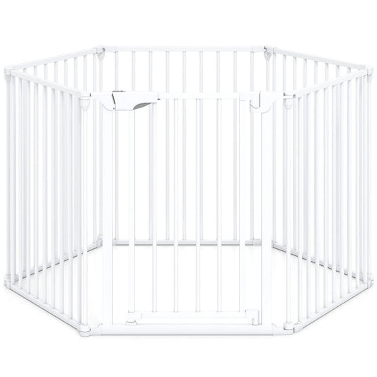 Extra Wide Baby Gate Fits 34.5-154" Openings 6-Panel Adjustable Pet Safety Fence