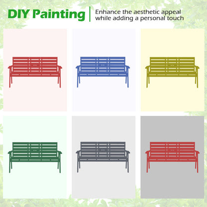 Outdoor Fir Wood Bench with Foldable Middle Table